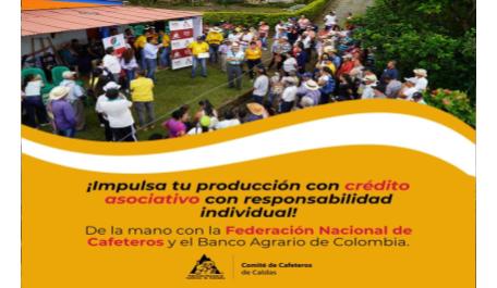 Tasa diferencial de créditos para los caficultores del país, gracias al convenio Banco Agrario y Federación Nacional de Cafeteros llamado Asociativo con Responsabilidad Individual